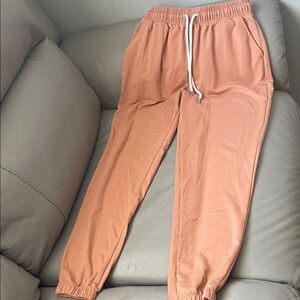 Women's Drawstring Jogger Pants - Rust Pink